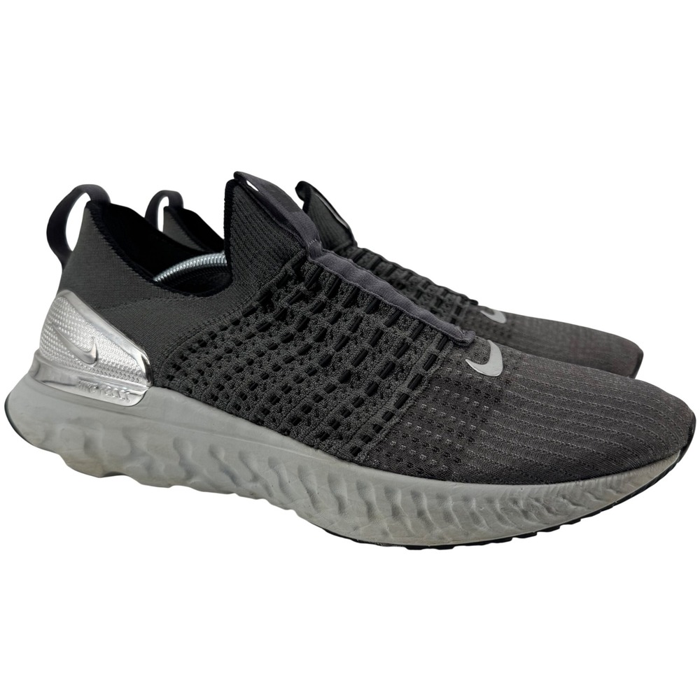 Nike React Phantom Run Flyknit 2 Mens 12.5 Grey Metallic Silver CJ0277-006